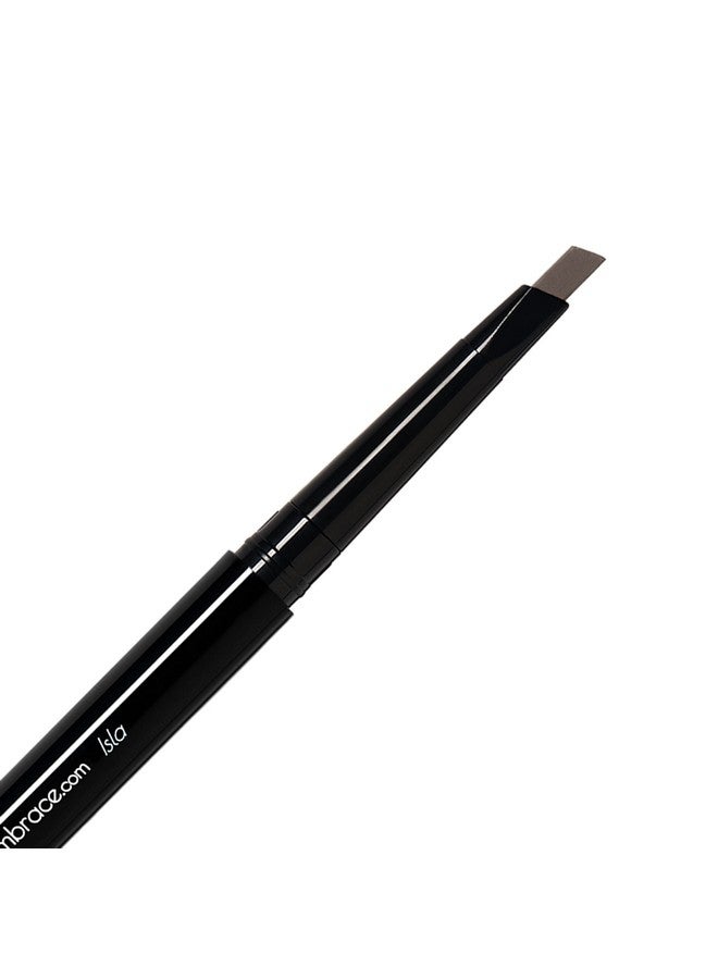 Isla Medium Browngray Eyebrow Pencil Waterproof Doubleended Automatic Angled Tip & Spoolie Brush Crueltyfree