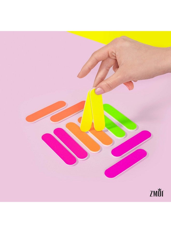 Colorful Neon Girly Mini Emery Board Nail Files (1 Dozen) Zmoi