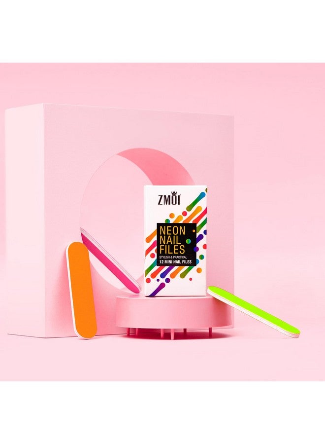 Colorful Neon Girly Mini Emery Board Nail Files (1 Dozen) Zmoi
