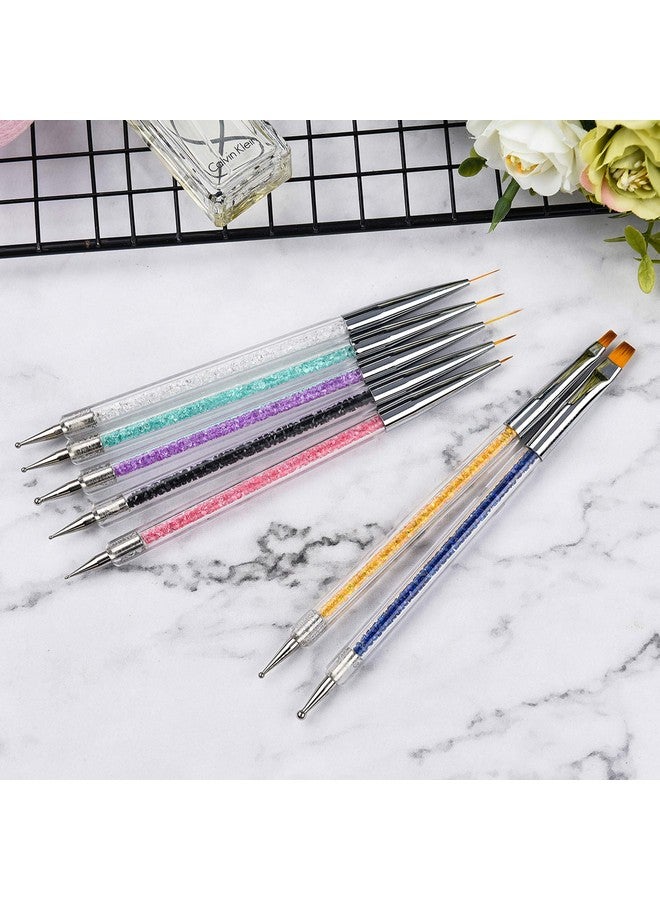 8 Pieces Designs Brushes For Nail Art Resin Palette Gel Design Nail Art Dotting Tools Nail Gel Painting Brush Mixing Palette Nail Art Equipment