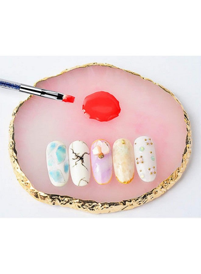 8 Pieces Designs Brushes For Nail Art Resin Palette Gel Design Nail Art Dotting Tools Nail Gel Painting Brush Mixing Palette Nail Art Equipment
