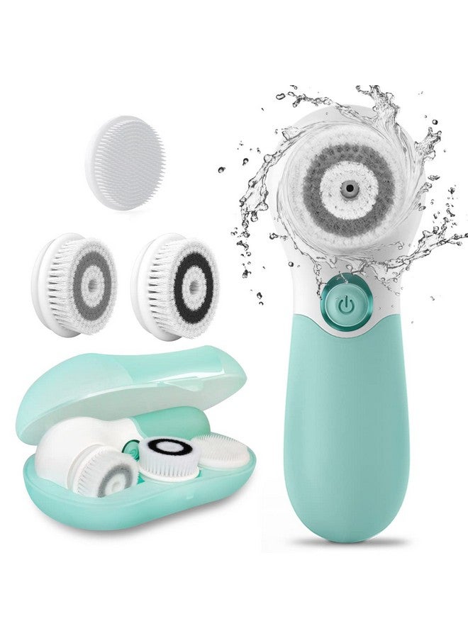 Facial Cleansing Brush Electric Facial Exfoliating Massage Brush With 3 Cleanser Heads And 2 Speeds Adjustable For Deep Cleaning Removing Blackhead Face Massaging