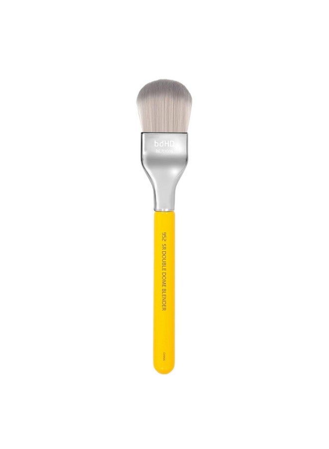 Professional Makeup Brush Studio Series 952 Small Rounded Double Dome Blender With Soft Synthetic Fibers For Application & Blending (Yellow 1Pc)