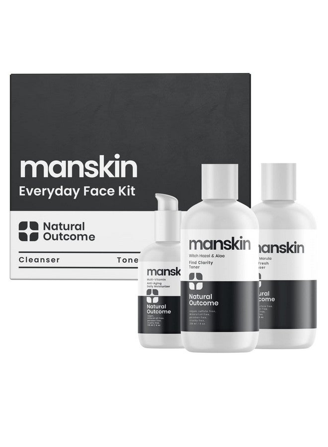 Mens Skin Care Kit Mens Facial Care Kit For Men Skincare Antiaging Daily 3 Step Face Care Regimen Includes Rejuvenating Facial Cleanser Balancing Toner & Hydrating Moisturizer