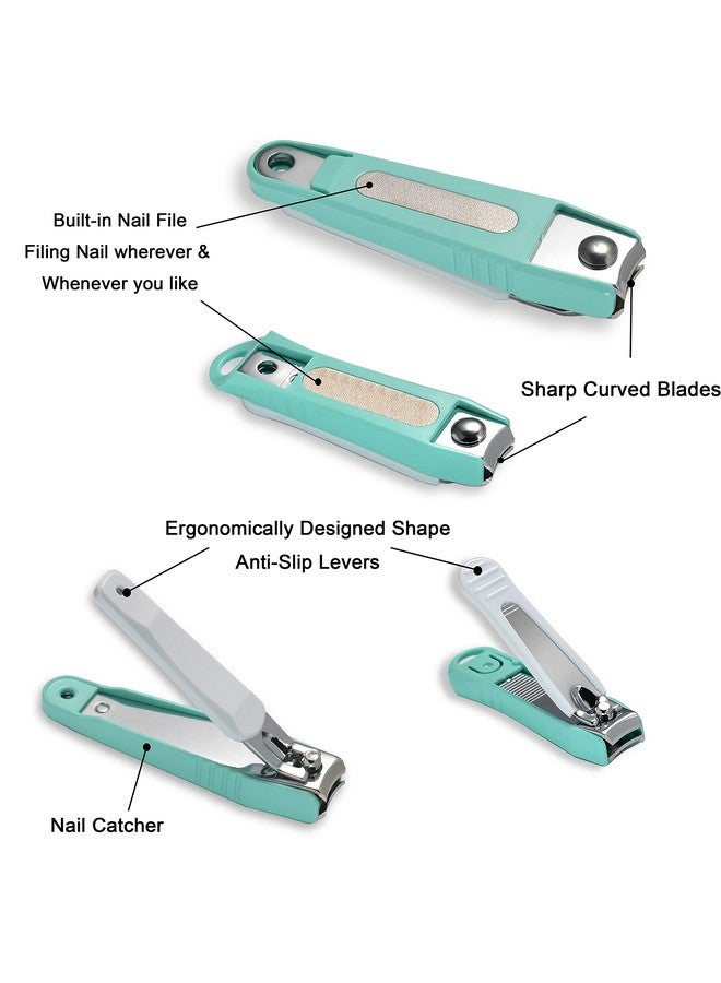Nail Clipper Set With Nail Catcher & Nail File Super Sharp For Fingernail & Toenail Clippers For Men & Women