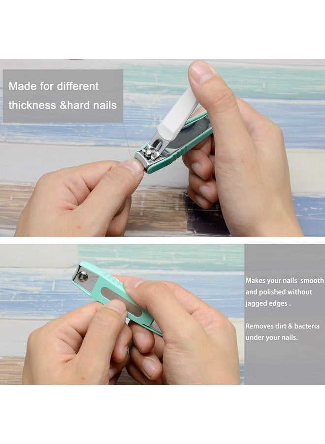 Nail Clipper Set With Nail Catcher & Nail File Super Sharp For Fingernail & Toenail Clippers For Men & Women