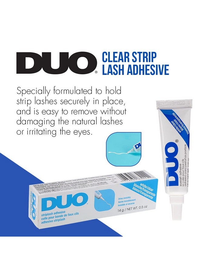 Strip Eyelash Adhesive Clear For Fake Strip Lash 0.5 Oz 2Packs