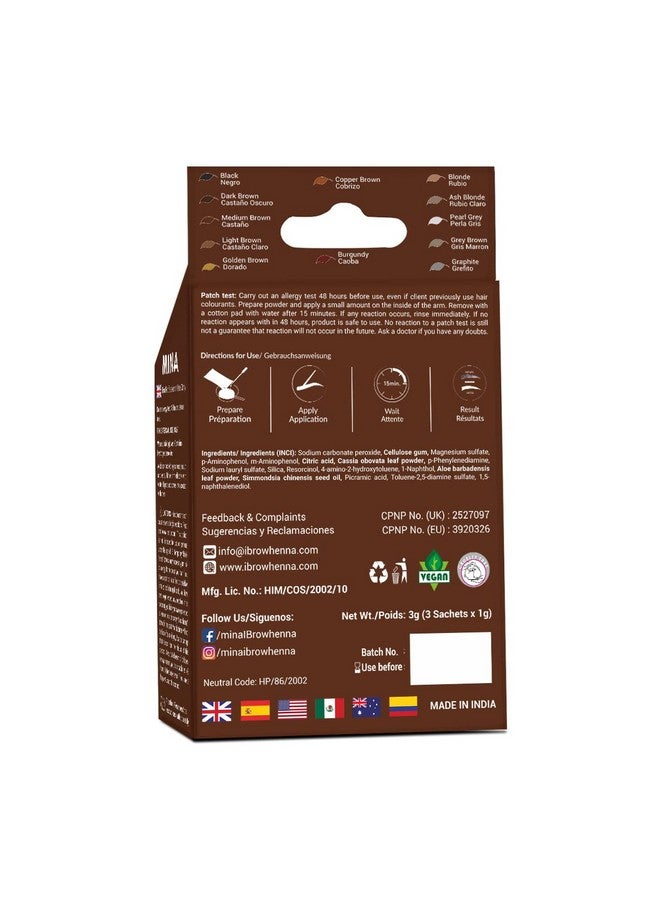 Instant Hair Dye Kit Medium Brown Natural Spot Coloring Tinting Powder With Duo Angled Brush Water & Smudge Proof 100% Grey Coverage Upto 30 Applications