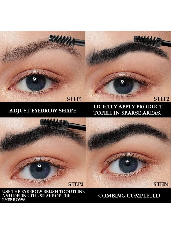 Tinted Thickening Brow Mascarabrow Fast Sculptwaterproof Transferproof Brush To Fill In Eyebrows And Cover Gray Hairs Cruelty Free Light Medium Brown (2Pcs 08 Black)