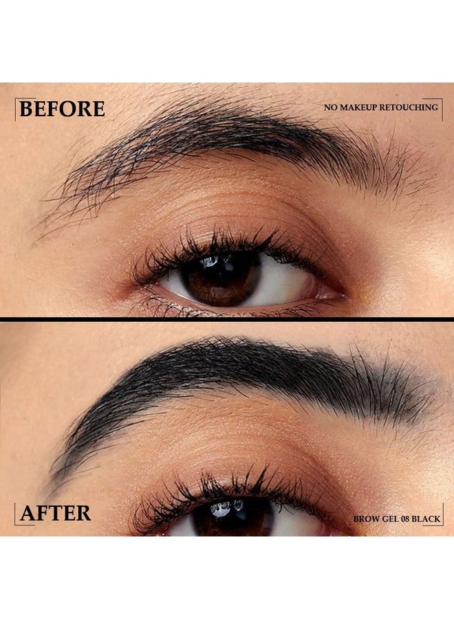 Tinted Thickening Brow Mascarabrow Fast Sculptwaterproof Transferproof Brush To Fill In Eyebrows And Cover Gray Hairs Cruelty Free Light Medium Brown (2Pcs 08 Black)