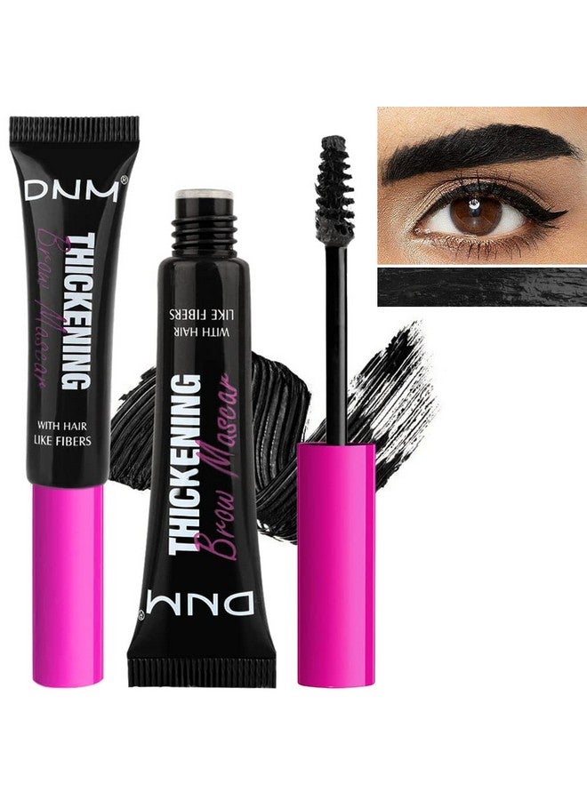 Tinted Thickening Brow Mascarabrow Fast Sculptwaterproof Transferproof Brush To Fill In Eyebrows And Cover Gray Hairs Cruelty Free Light Medium Brown (2Pcs 08 Black)