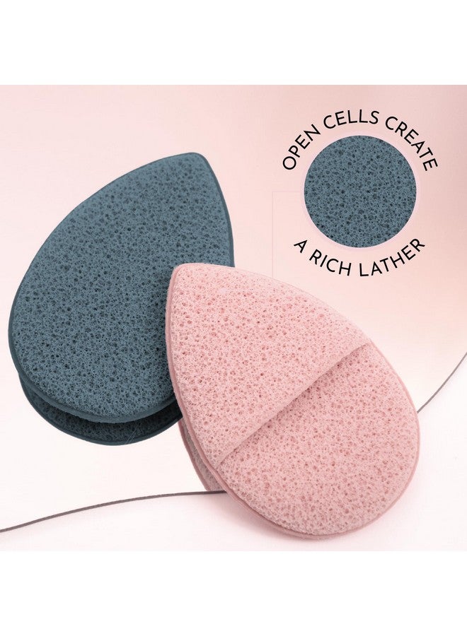 Face Sponges For Cleansing Exfoliating Face Scrubber And Reusable Makeup Remover Blue And Pink 2 Pack