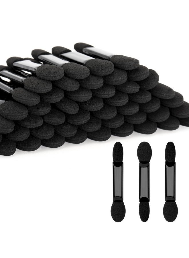 50Pcs Eyeshadow Applicators Dual Head Black Eye Shadow Brushes Sponge Eyeshadow Applicator Double Side 2.16 Professional Disposable Eye Shadow Brushes For Makeup(Black)