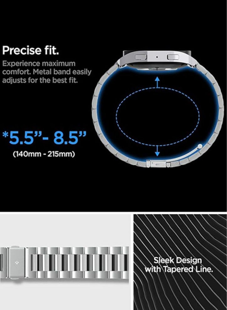 Modern Fit Band for Samsung Galaxy Watch 6 44mm Band Strap Premium 316L Stainless Steel - Silver