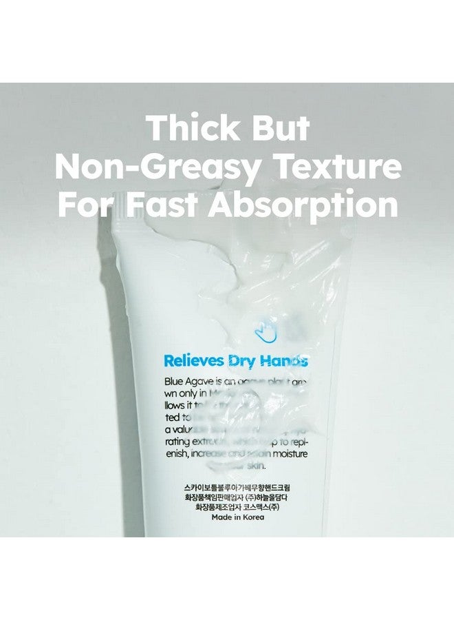 Unscented Blue Agave Hand Cream Extra Hydrating Lotion Vegan Certified Shea Butter Fast Absorbing For Dry Cracked Hands 1.7 Fl. Oz