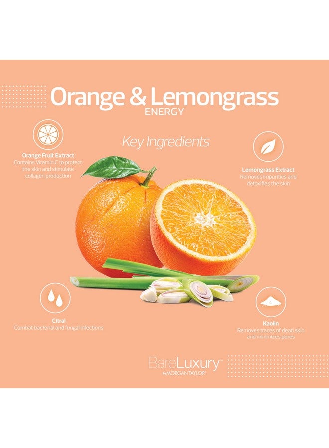 Bareluxury 4Step Complete Pedicure & Manicure Packs (Orange & Lemongrass) Hand And Foot Spa Kit In 4 Packs Pedicure And Manicure Kit Self Care Gifts For Women