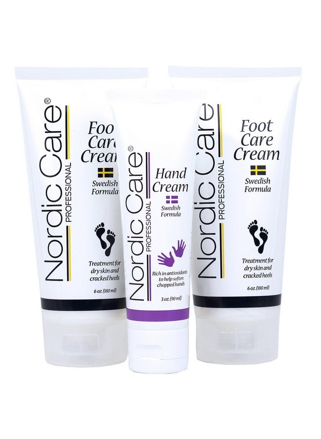 Foot Care Cream (2 Pack) + Hand Cream Hydrates And Treats Severely Dry Feet & Cracked Heels Urea & Glycerin Relieves Itchy Dry Skin