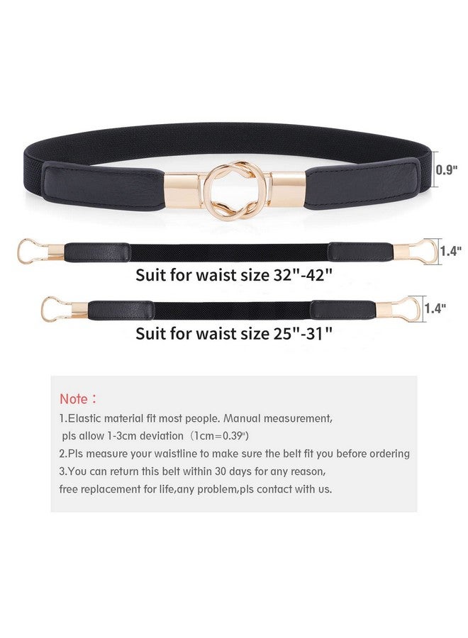 Fashion Skinny Dress Belt For Women For Jeanselastic Thin Waist Belt Stretch For Dressgold Buckle Retro Stretch Ladies Thin Waist Beltwaistband Skinny Beltblack+White+Brown3 Packsuit 31”41”