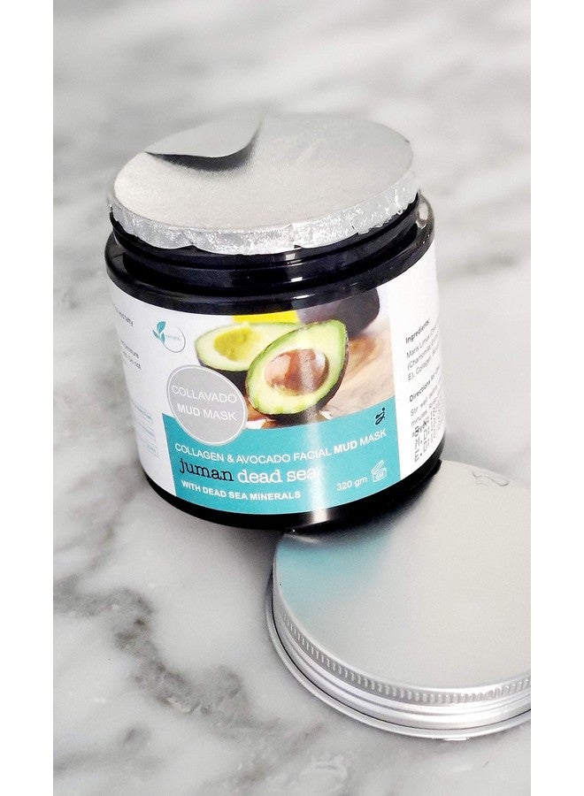 All Natural Juman Dead Sea Mud Mask Infused With Avocado & Dead Sea Minerals 11.9 Oz. Minimizes Pores. Tone Skin. Reduces Excess Of Oils. Exfoliate.