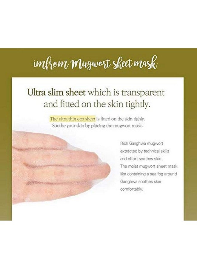 Mugwort Sheet Mask 91.45% Pure Mugwort Extract Calming 10 Masks