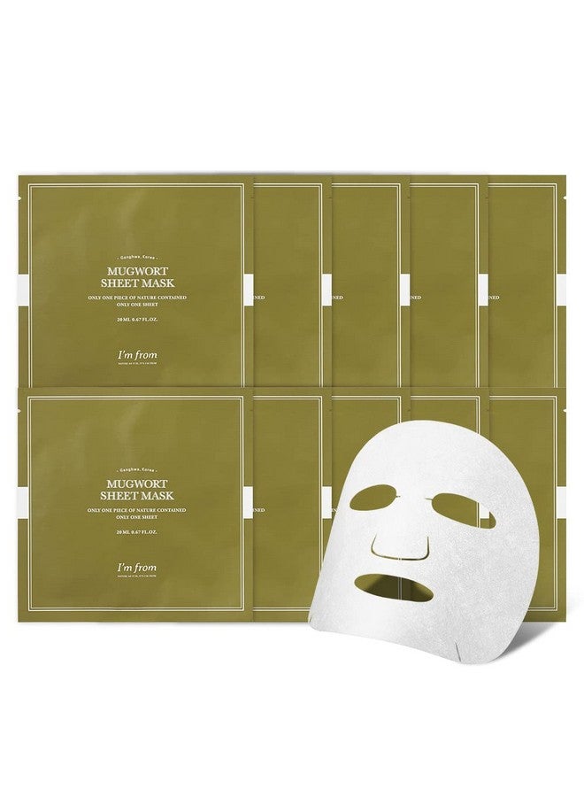 Mugwort Sheet Mask 91.45% Pure Mugwort Extract Calming 10 Masks