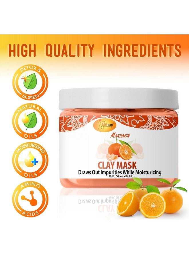 Clay Mask Mandarin 16 Oz Pedicure And Body Deep Cleansing Skin Pore Purifying Detoxifying And Hydrating Natural Bentonite Clay Amino Acids Panthenol Comfrey Extract