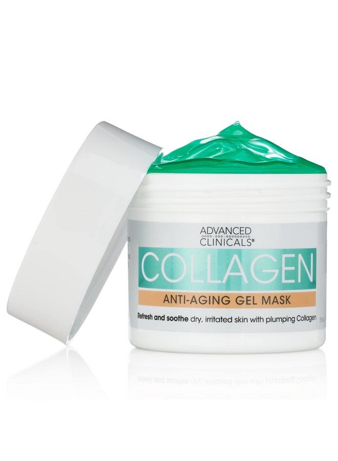Collagen Gel Facial Mask Anti Aging Skin Care Moisturizer W/Coconut Oil & Rosewater Skin Plumping Face Mask Reduces Wrinkles Dry Skin & Fine Lines Large 5 Fl Oz (Pack Of 1)
