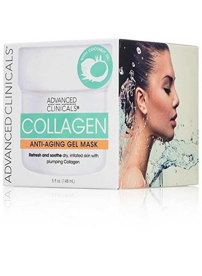 Collagen Gel Facial Mask Anti Aging Skin Care Moisturizer W/Coconut Oil & Rosewater Skin Plumping Face Mask Reduces Wrinkles Dry Skin & Fine Lines Large 5 Fl Oz (Pack Of 1)