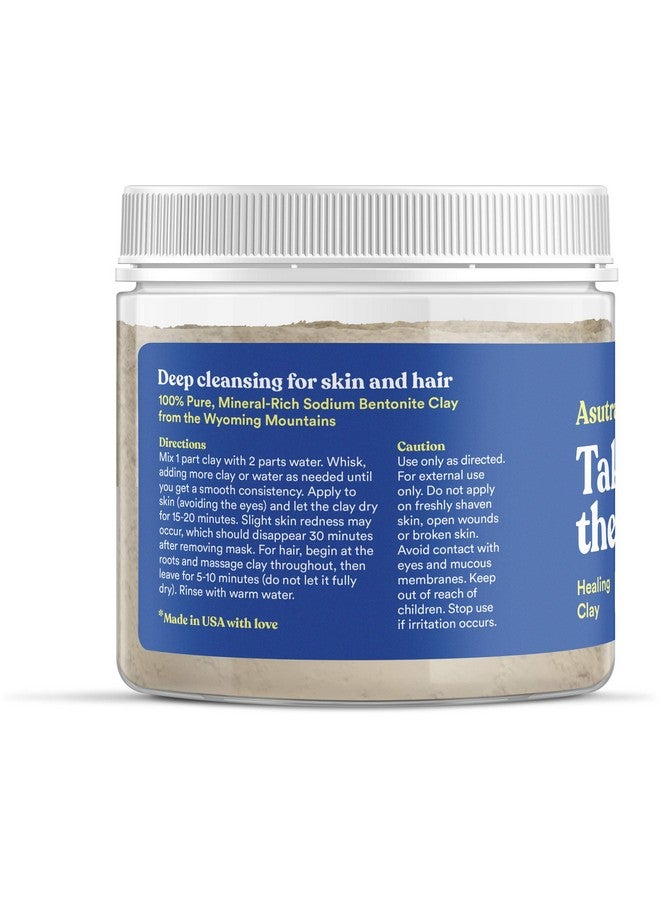Indian Healing Clay Mask 1 Lb For Skin & Hair Care Detoxify Soften & Brighten Complexion Antiblemish Acne Treatment Antiaging Properties Unscented Sodium Bentonite Clay
