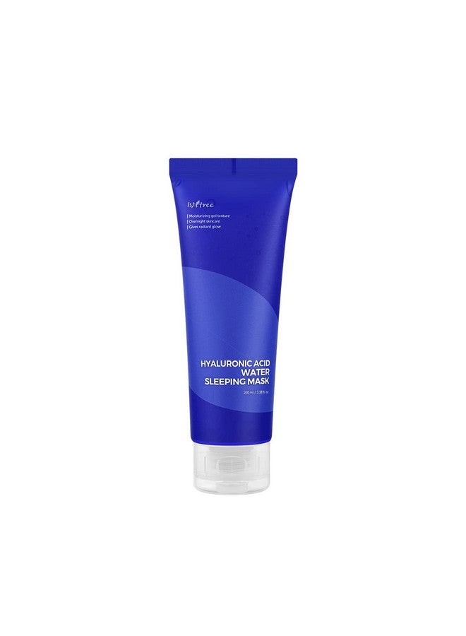Hyaluronic Acid Water Sleeping Mask 100Ml 3.38 Fl.Oz Moisturizing Gel Texture Overnight Skincare Gives Radiant Glow