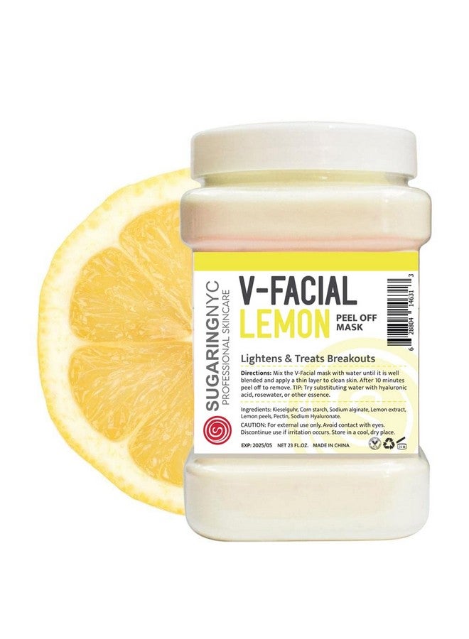 Whitening Lemon Vitamin C Vajacial Jelly Mask Peeloff Bikini Underarms Area Peel Mask Lemon With Pieces Of Lemon Professional Size 23Oz By Sugaring Nyc