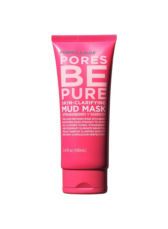 Pores Be Pure Skinclarifying Mud Mask 3.4 Fl Oz. Unclogs Pores Removes Impurities For Clear Skin Vegan Parabenfree Sulfatefree & Crueltyfree