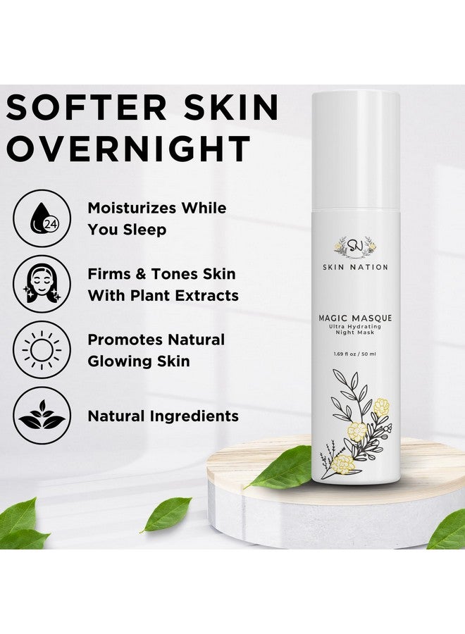Magic Collagen Face Mask And Night Moisturizer For Face With Organic Aloe & Vitamin E Overnight Hydrating Serum For Skin Tightening & Glowing Skin Pore Minimizer For Face Made In Usa Cruelty Free
