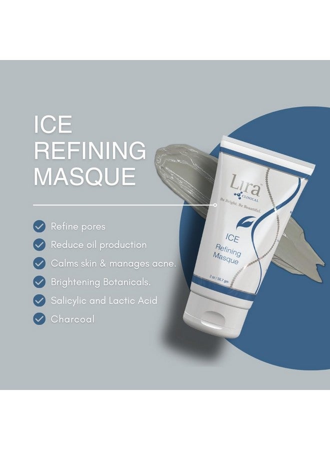 Ice Refining Masque Acne & Oil Control Kaolin Clay Mask With Niacinamide & Salicylic Acid Calm Skin & Refine Pores With Collagen Peptides & Plant Stem Cells 2 Fl Oz