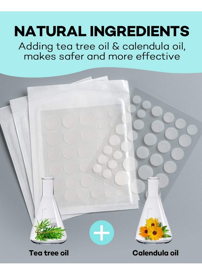 Acne Patch Pimple Patch 4 Sizes 420 Patches Acne Absorbing Cover Patch Hydrocolloid Invisible Acne Patches For Face Zit Patch Acne Dots Tea Tree Calendula Oil 3 Pack