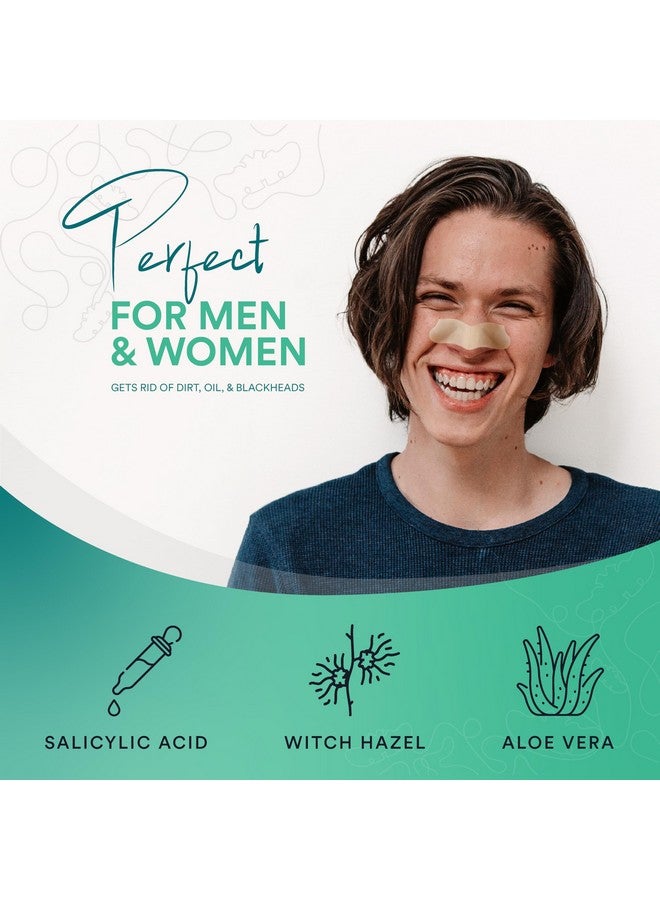 (75 Ct) Pore Strips W/Salicylic Acid Witch Hazel & Aloe Vera Blackhead Remover For Face Nose Pores Blackheads Removal Blackhead Remover Strip Black Head Nose Strips Blackhead Remover