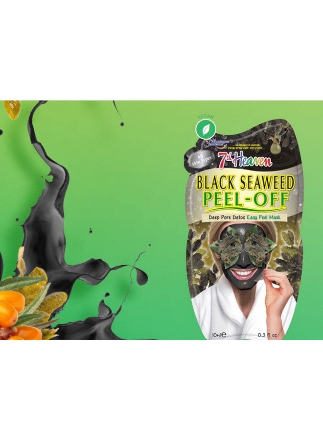 Seaweed Easy Peeloff Face Mask With Seaweed Detox Face Pores For All Skin Types 3Pack Of 0.3 Fl Oz Each 3 Sachets