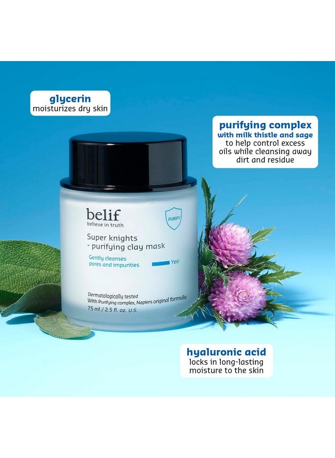 Super Knights Purifying Clay Mask With Hyaluronic Acid And Glycerin Hydrating Pore Cleansing