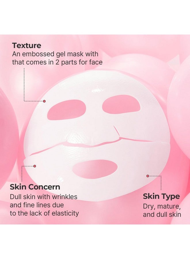 Cellmazing Low Molecular Collagen Firming Gel Facial Sheet Mask 4 Sheets Wrinkle Improvement Benefits Minimize Pores & Wrinkles Intense Hydration Cruelty Free