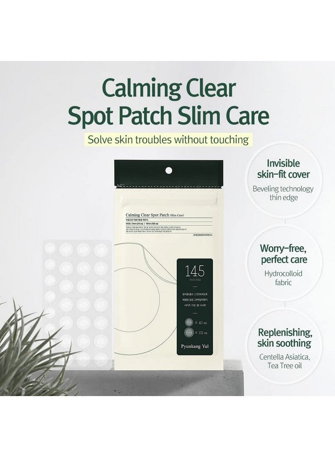 Calming Clear Spot Patch (Slim Care)145 Count Quick Adhesive & Invisible Oval Fit Stickers Beveling Hydrocolloid Acne Spot Cover Pimple Focused Skin Care For Blemishes And Zit 2 Sized