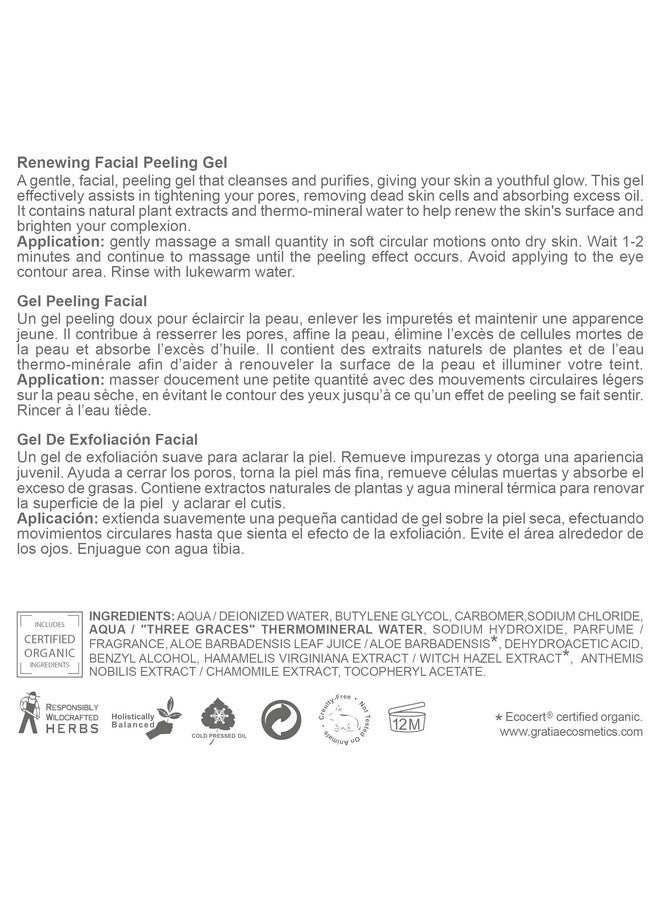 Organic Renewing Peeling Gel Face Mask Mild Face Cleanser With Witch Hazel Deep Cleans Removes Dead Skin Cells And Blackheads Antiaging Skin Care 1.7 Fl Oz