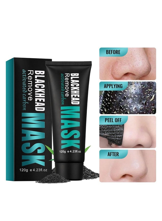 Blackhead Remover Maskactivated Charcoal Peel Off Maskdeep Cleansing Mask With Brush Pimple Extractorsblackhead Mask For Cleansingpore Minimizinggentle Exfoliatingfor All Skin Typesoily Skin