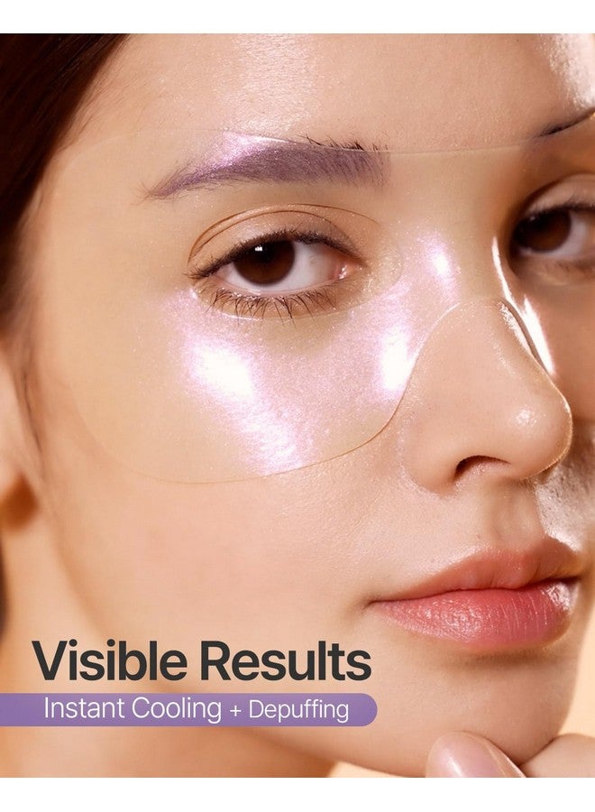 Aura Quartz Hydrogel Eye Zone Mask 5Ea (9G*5) Lavender Eye Mask For Entire Eye Area Instant Cooling Eye Puffiness Morning Quick Eye Care Rejuvenating Tired Eye Area Brighten Under Eye