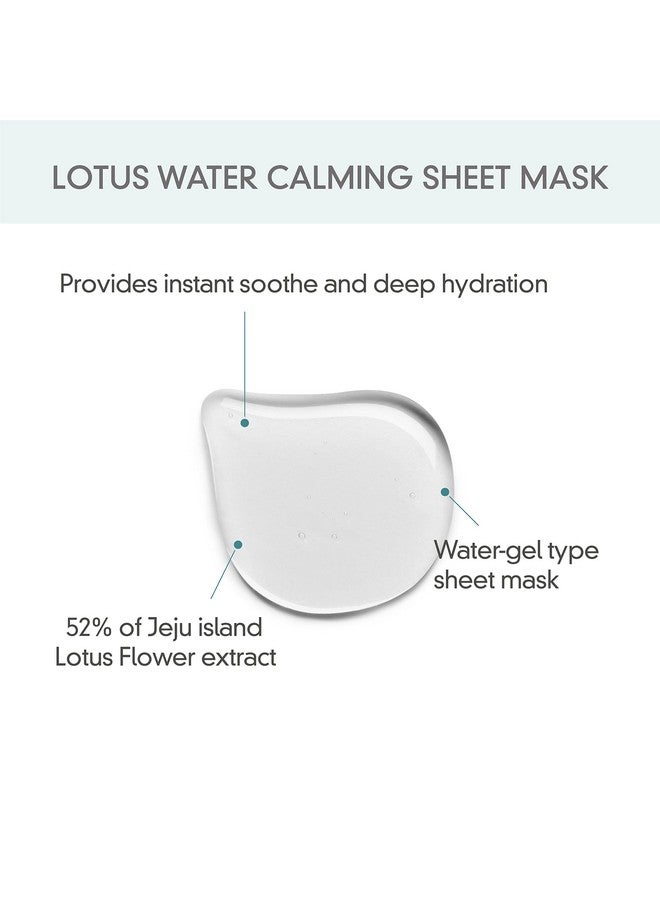 ] Clean Lotus Water Calming Sheet Mask Packed With Lotus Flower Extract For Soothing And Long Lasting Hydration (5 Count)