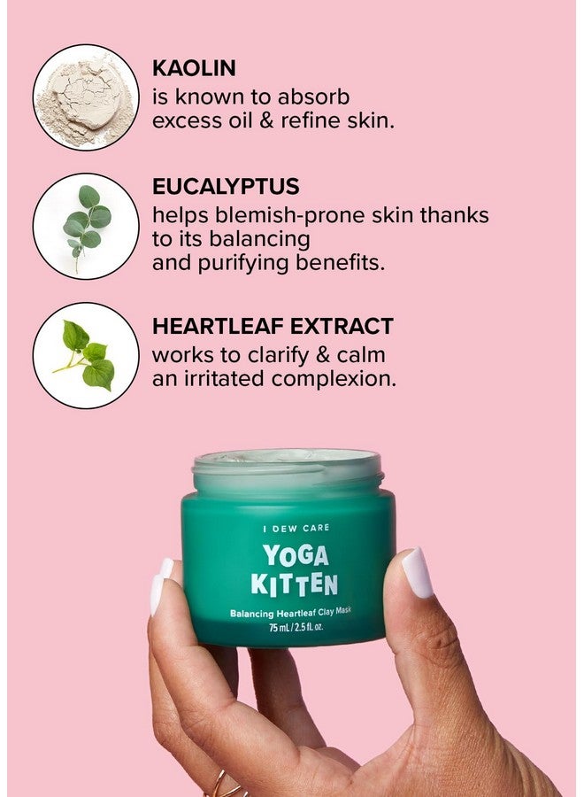 Washoff Clay Mask Yoga Kitten For Blemishprone Skin With Kaolin Heartleaf And Tea Tree Extract 2.5 Fl Oz