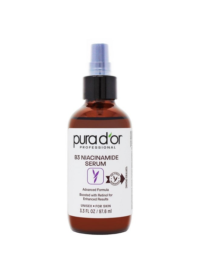 3.3 Oz B3 Niacinamide Advanced Facial Serum Skin Brightening Antiaging Formula With Retinol For Wrinkles Hydration & Radiant Complexion All Skin Types Hypoallergenic Women & Men