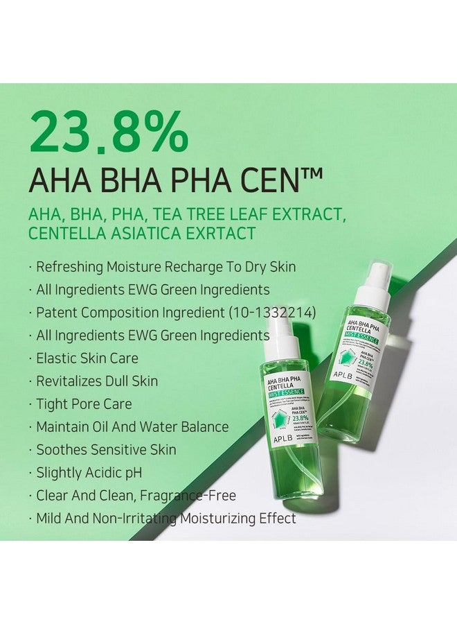 Aha Bha Pha Centella Mist Essence Aha Bha Pha Cen™ 23.8% 3.55 Fl.Oz/Korean Skincare Exfoliant Replenishing Moisture Revitalize For Gentle And Improve Skin Texture