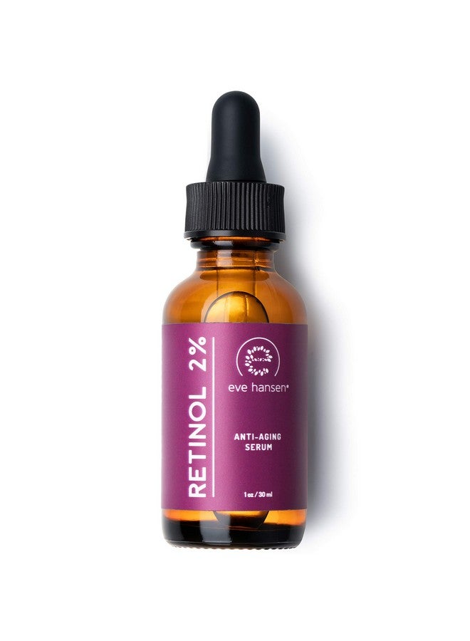 Antiaging Retinol Serum For Face Antiwrinkle Serum With Vitamin A E And Hyaluronic Acid Acne Scar Pore Minimizer Cruelty Free 2% Organic Retinol Night Serum (1 Oz)