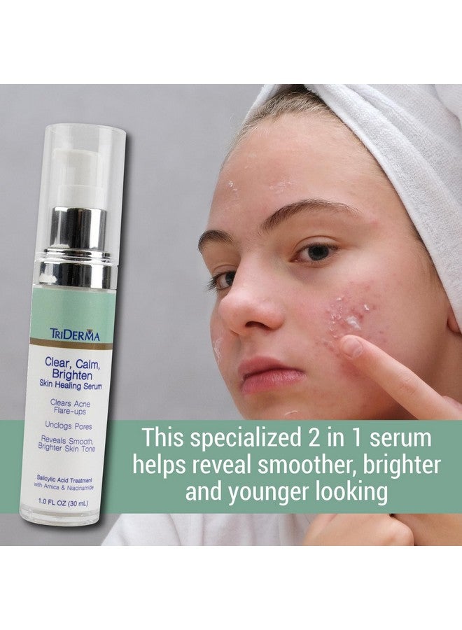 Clear Calm Brighten Skin Serum With 2% Salicylic Acid And Niacinamide Reveals Smoother Brighter More Even Skin Clears Acne Blemishes Blackheads And Unclogs Pores 1 Oz