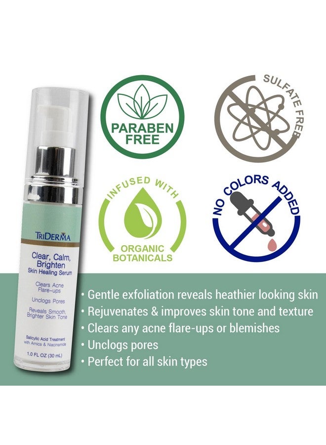 Clear Calm Brighten Skin Serum With 2% Salicylic Acid And Niacinamide Reveals Smoother Brighter More Even Skin Clears Acne Blemishes Blackheads And Unclogs Pores 1 Oz